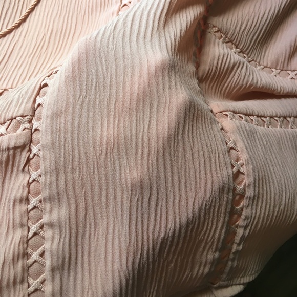 Revolve sheer chiffon blouse long sleeve blush - Picture 8 of 8